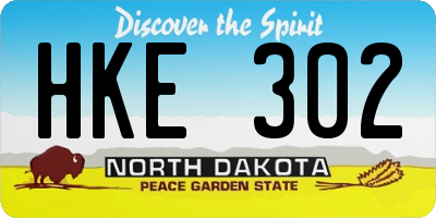 ND license plate HKE302