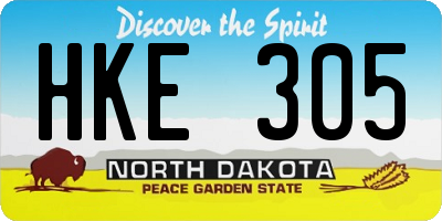 ND license plate HKE305