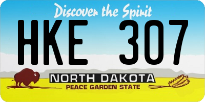 ND license plate HKE307