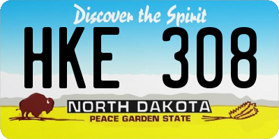 ND license plate HKE308