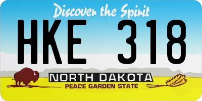 ND license plate HKE318