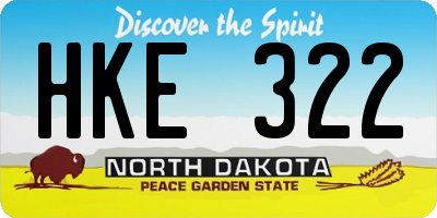 ND license plate HKE322