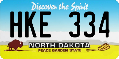 ND license plate HKE334