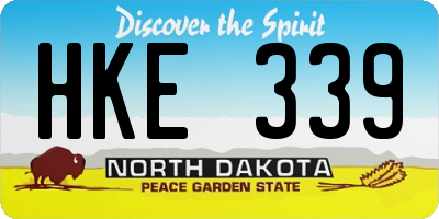 ND license plate HKE339