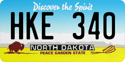 ND license plate HKE340