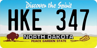 ND license plate HKE347