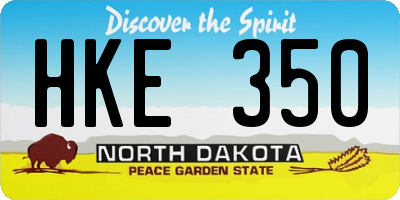 ND license plate HKE350