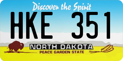 ND license plate HKE351