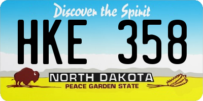 ND license plate HKE358