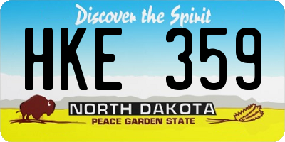 ND license plate HKE359