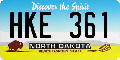 ND license plate HKE361