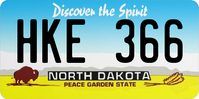 ND license plate HKE366