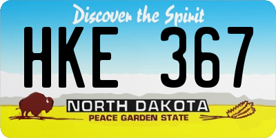 ND license plate HKE367