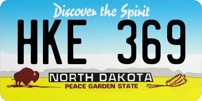 ND license plate HKE369