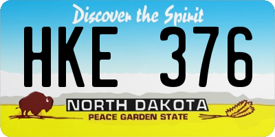 ND license plate HKE376
