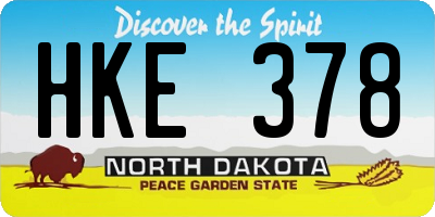 ND license plate HKE378