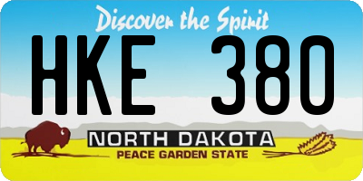 ND license plate HKE380