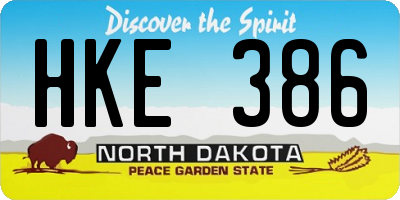 ND license plate HKE386
