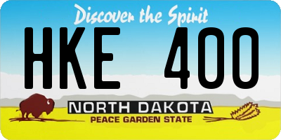 ND license plate HKE400