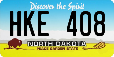 ND license plate HKE408