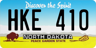 ND license plate HKE410