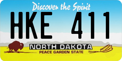 ND license plate HKE411