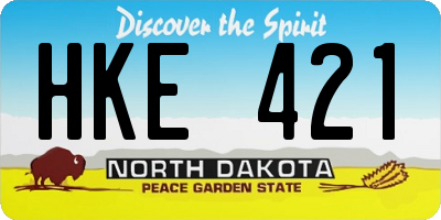 ND license plate HKE421