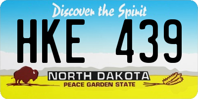 ND license plate HKE439