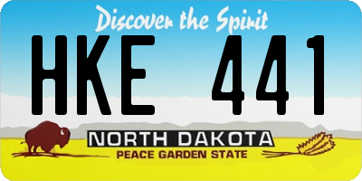ND license plate HKE441