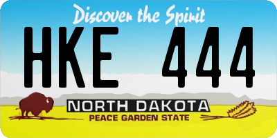 ND license plate HKE444