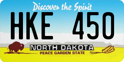 ND license plate HKE450