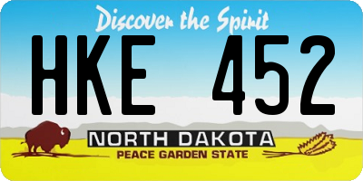 ND license plate HKE452