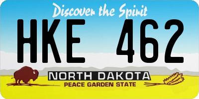 ND license plate HKE462