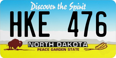 ND license plate HKE476