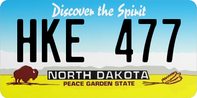 ND license plate HKE477