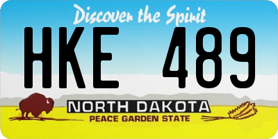 ND license plate HKE489