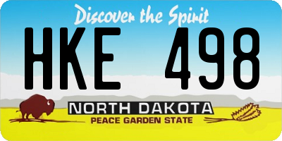 ND license plate HKE498
