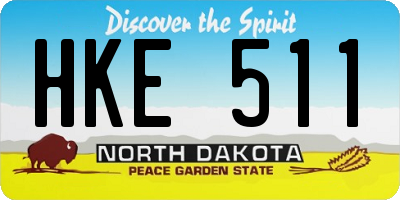 ND license plate HKE511