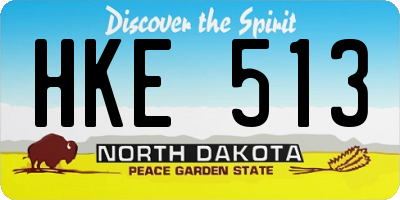 ND license plate HKE513