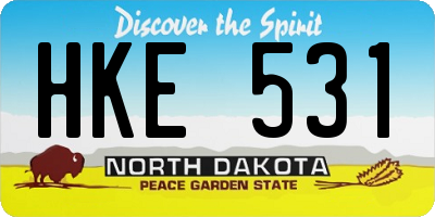 ND license plate HKE531