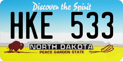 ND license plate HKE533