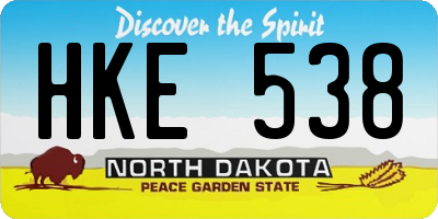 ND license plate HKE538
