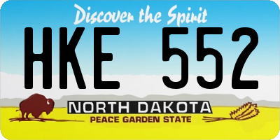 ND license plate HKE552