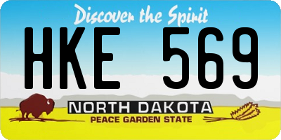 ND license plate HKE569