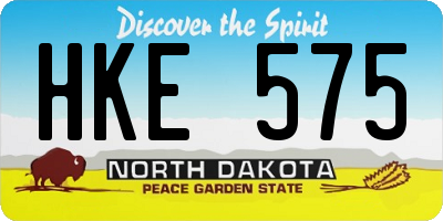 ND license plate HKE575