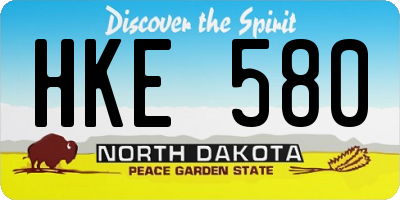 ND license plate HKE580