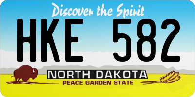 ND license plate HKE582