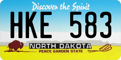 ND license plate HKE583