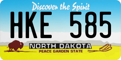 ND license plate HKE585