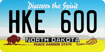 ND license plate HKE600